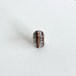 Gold, Bronze and Sky Blue Crystal Charm Bead